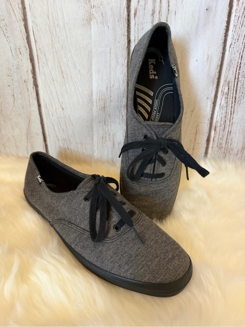 Keds Studio Leap Sneaker Charcoal Gray Jersey Knit Shoes Size 11